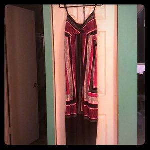 Pink and brown maxi dress